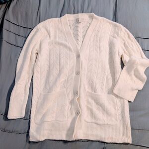Barefoot Dreams Cozy Chic Lite Cream Ivory Cardigan XS NWOT